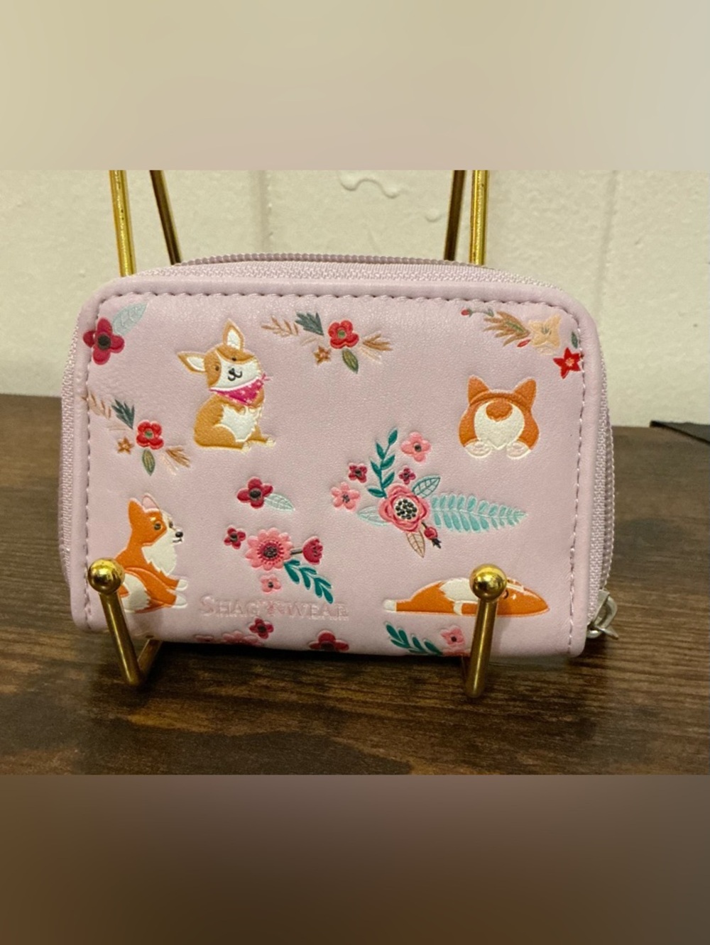 Shagwear Women's Corgi Pattern Small Zipper Wallet